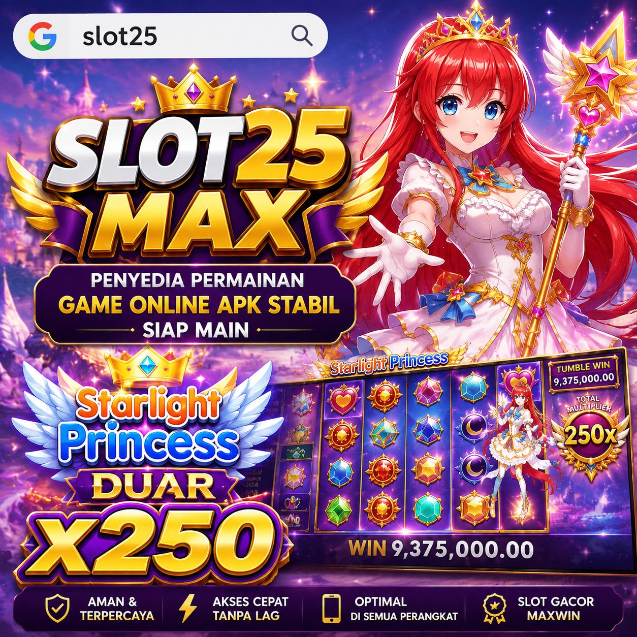Slot25 Max game online APK stabil Starlight Princess duar X250